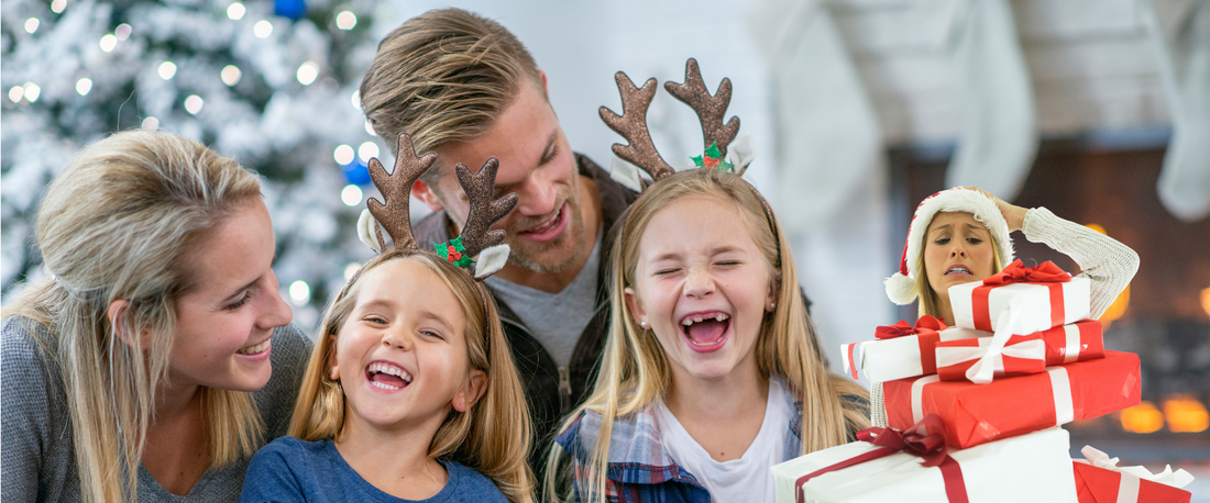 Healthy Family Enjoying The Winter Forest