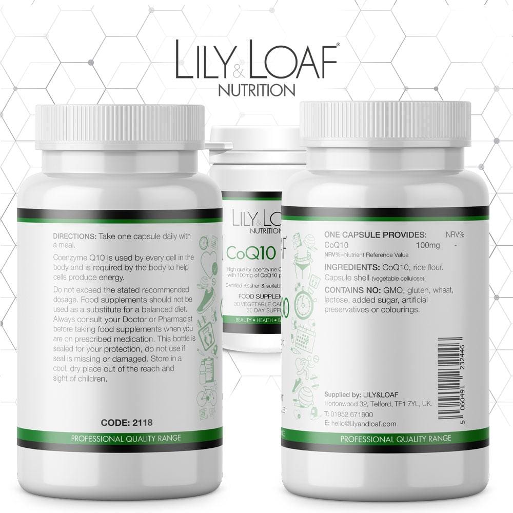 Lily and Loaf - CoQ10 Ubiquinone 100mg (30 Vegetable Capsules) - Capsule