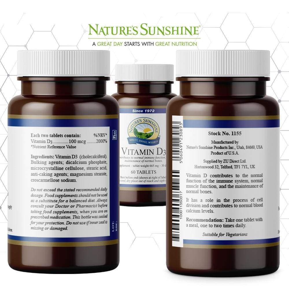 Nature’s Sunshine - Vitamin D3 (60 Tablets) - Tablet